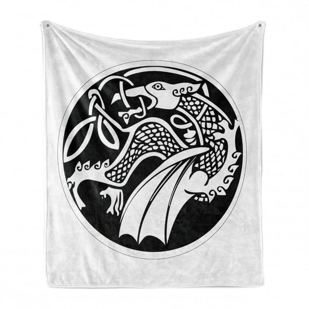 Astronomical Druidic of a Mythical Dragon in Round Shape Form Background Black and White Cozy Plush for Indoor and Outdoor Use Ambesonne Celtic Soft Flannel Fleece Throw Blanket 50 x 60 Astronomical Druidic of a Mythical Dragon in Round Shape Form Background Black and White Cozy Plush for Indoor and Outdoor Use Ambesonne Celtic Soft Flannel Fleece Throw Blanket 50 x 60